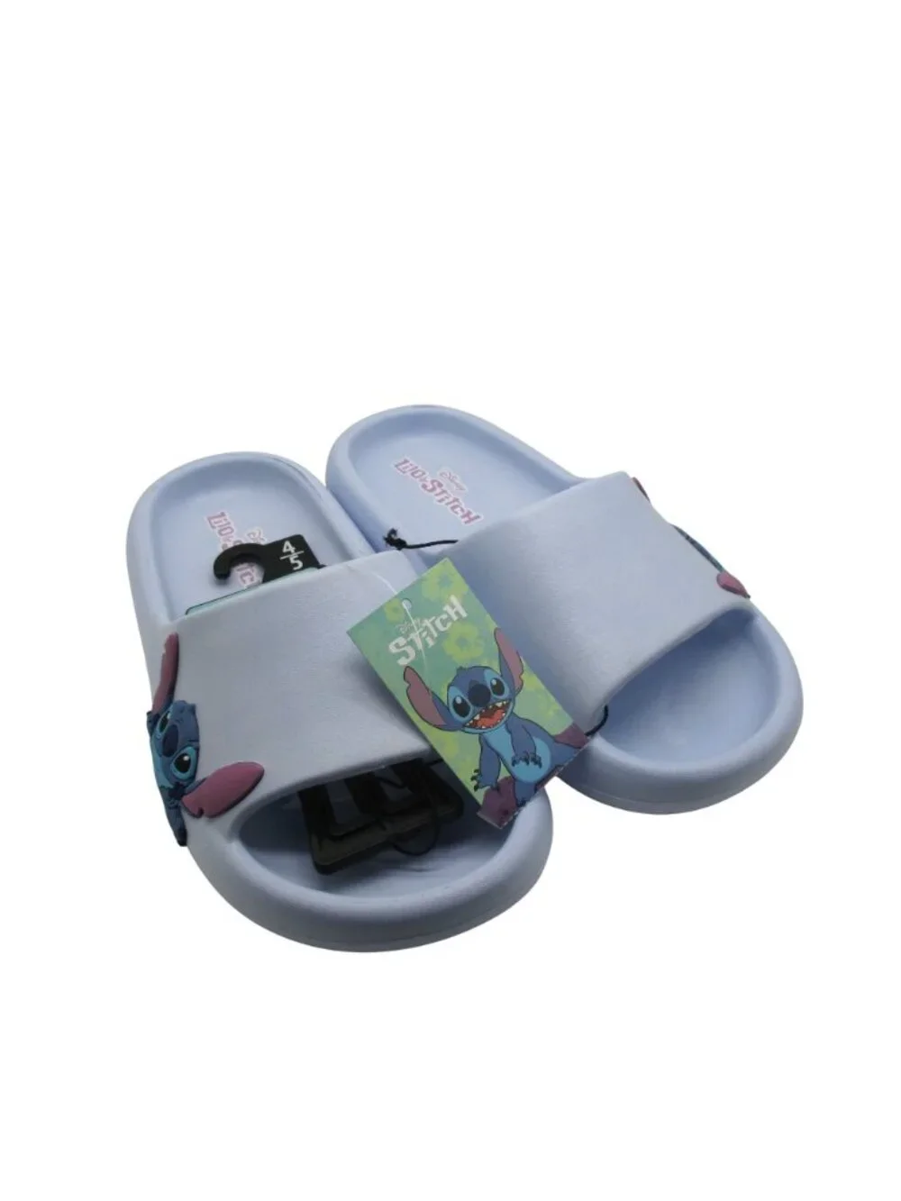 Disney Lilo & Stitch Girls Comfort Slide Sandals Blue 4-5 NWT Slip-On